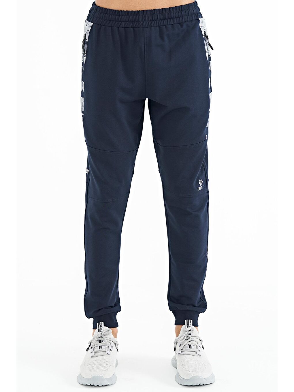 İndigo Yan Baskı Detaylı Standart Kalıp Erkek Jogger Eşofman Alt - 84965