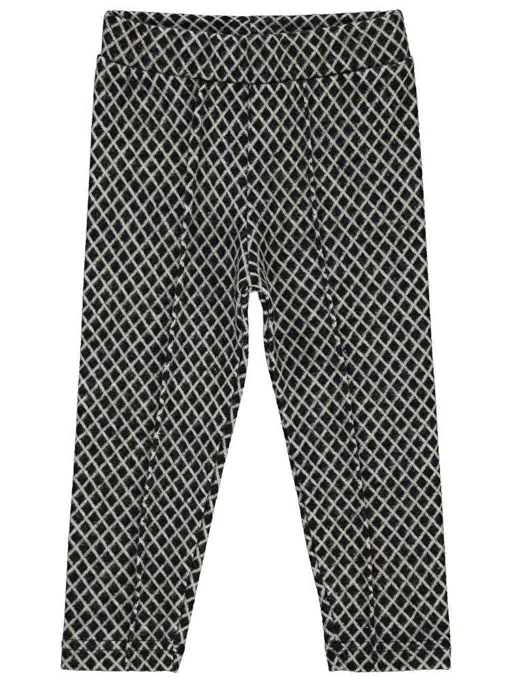 Girls Baklava Desen Çima Dikişli 2-5 Yaş Tayt - Siyah 5-6 Yaş