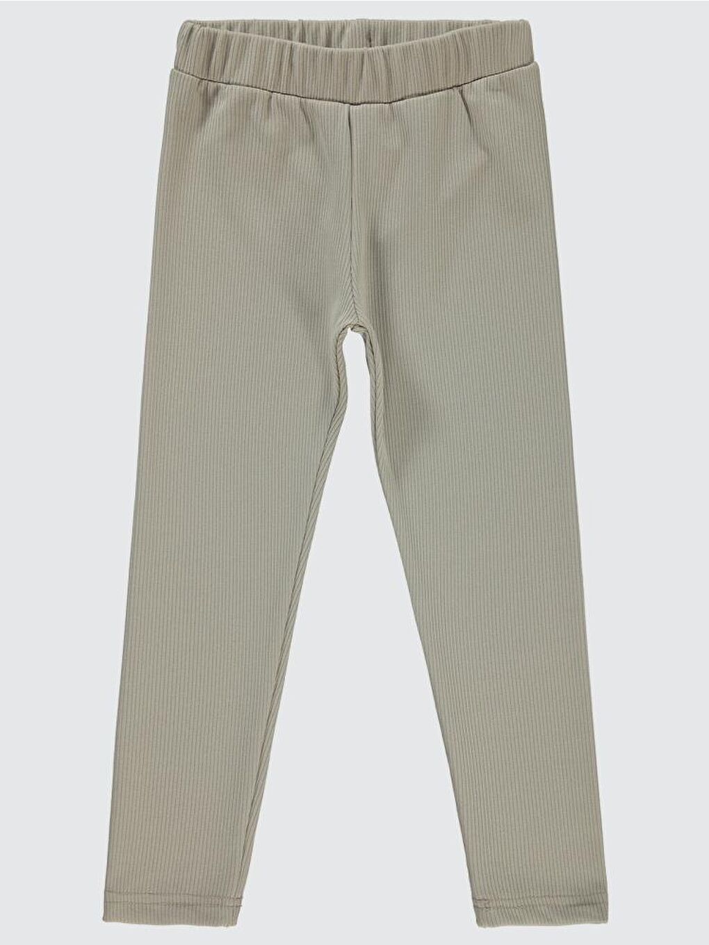 Girls Düz 6-9 Yaş Tayt - Bej6-7 Yaş