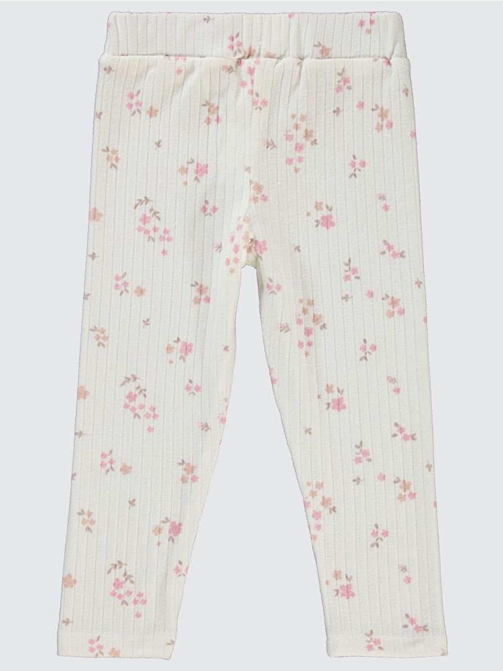 Girls Mini Yapraklı Çiçek Emp. 2-5 Yaş Tayt - Ekru 2-3 Yaş