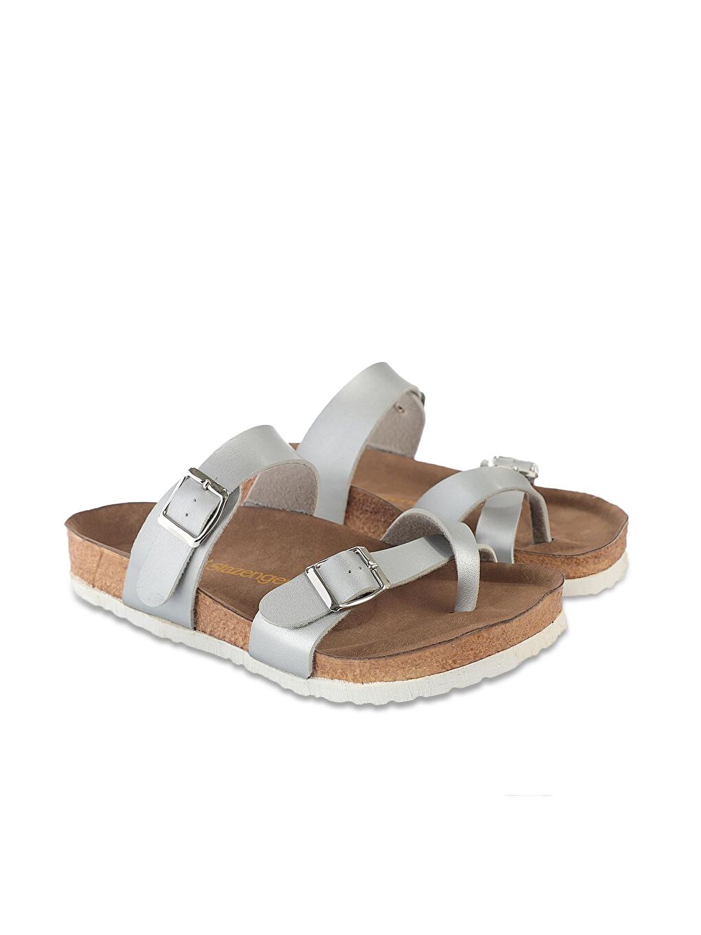 Gri LARA Kadın Terlik Gümüş-2