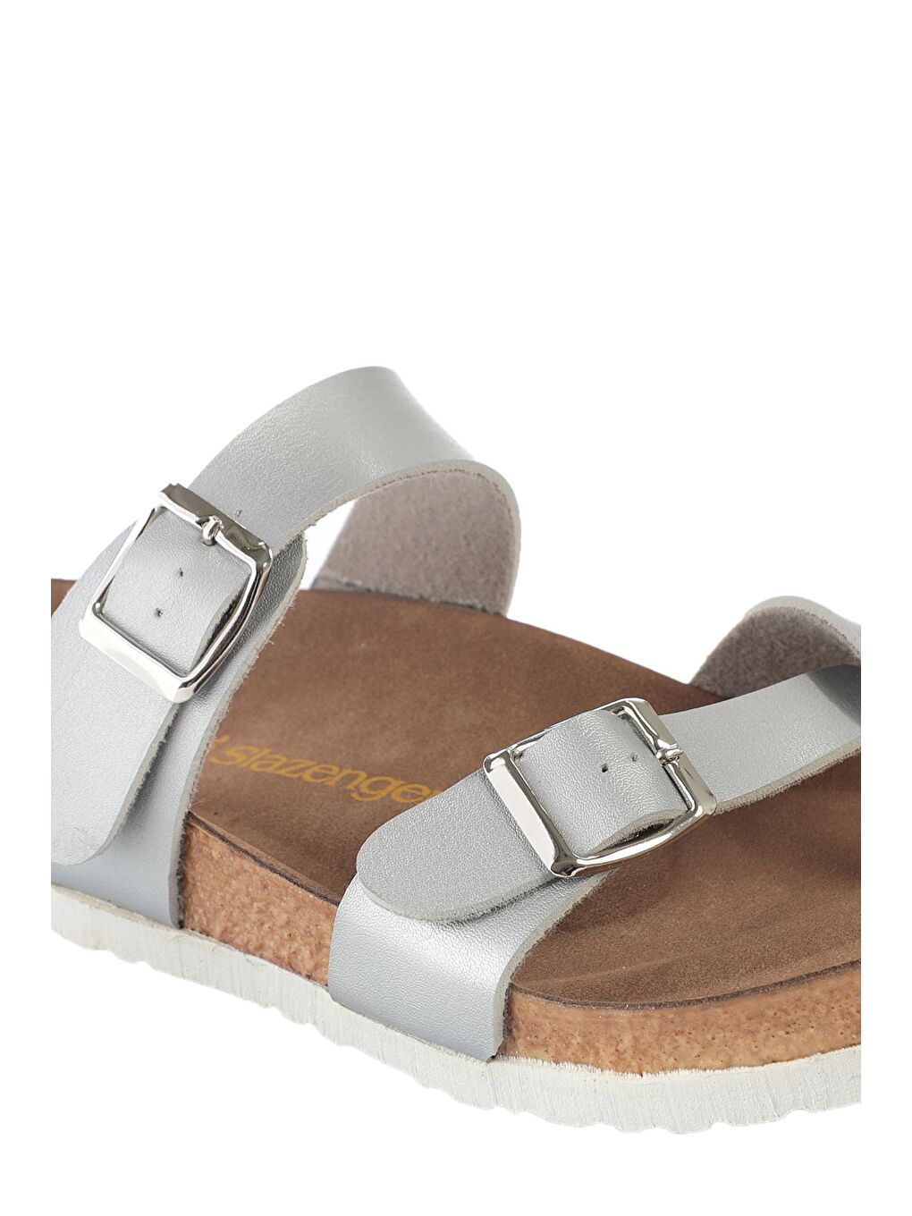 Gri LARA Kadın Terlik Gümüş-3