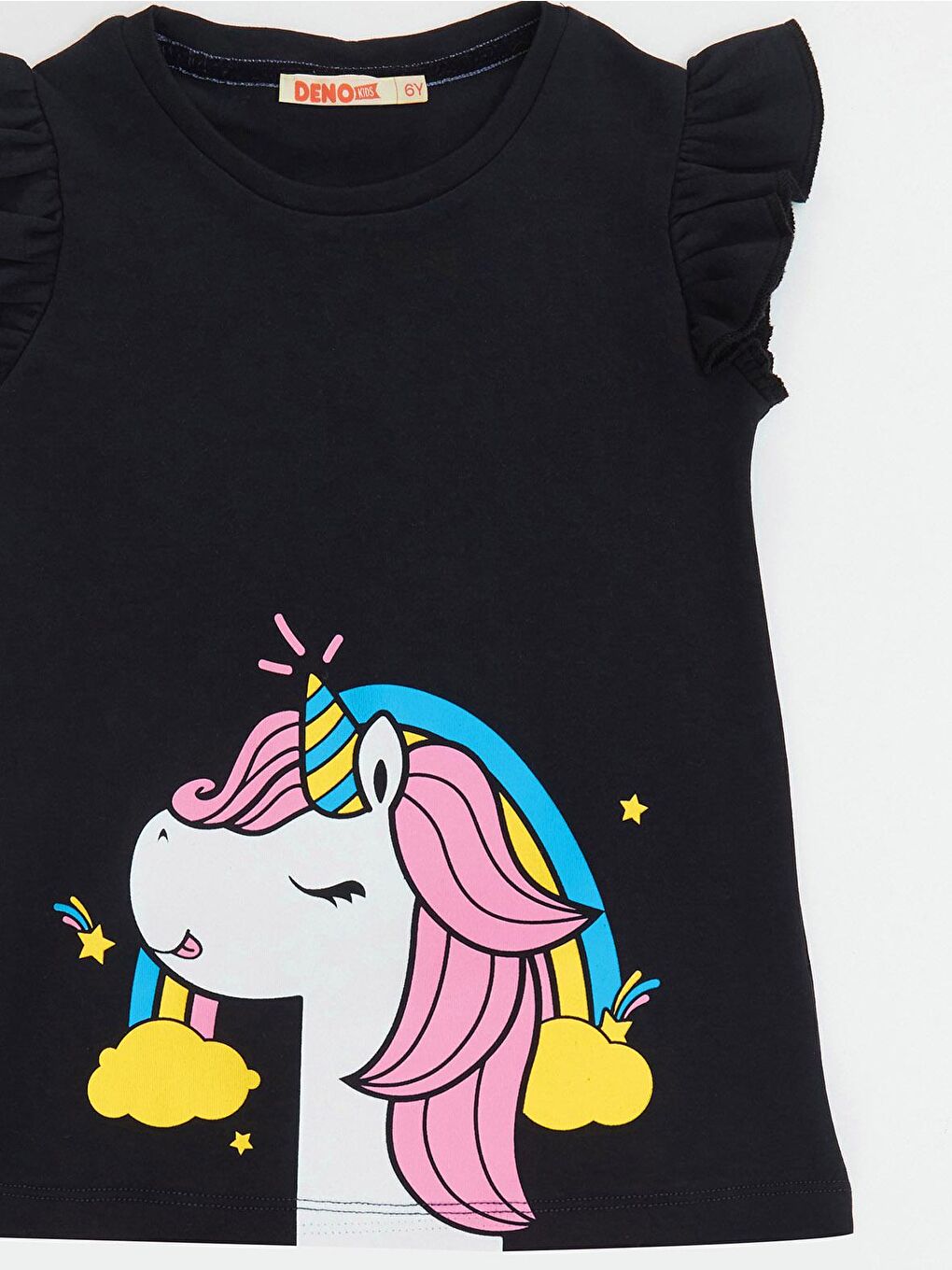 Denokids Karışık Unicorn Gücü Kız T-shirt Tayt Takım - 4