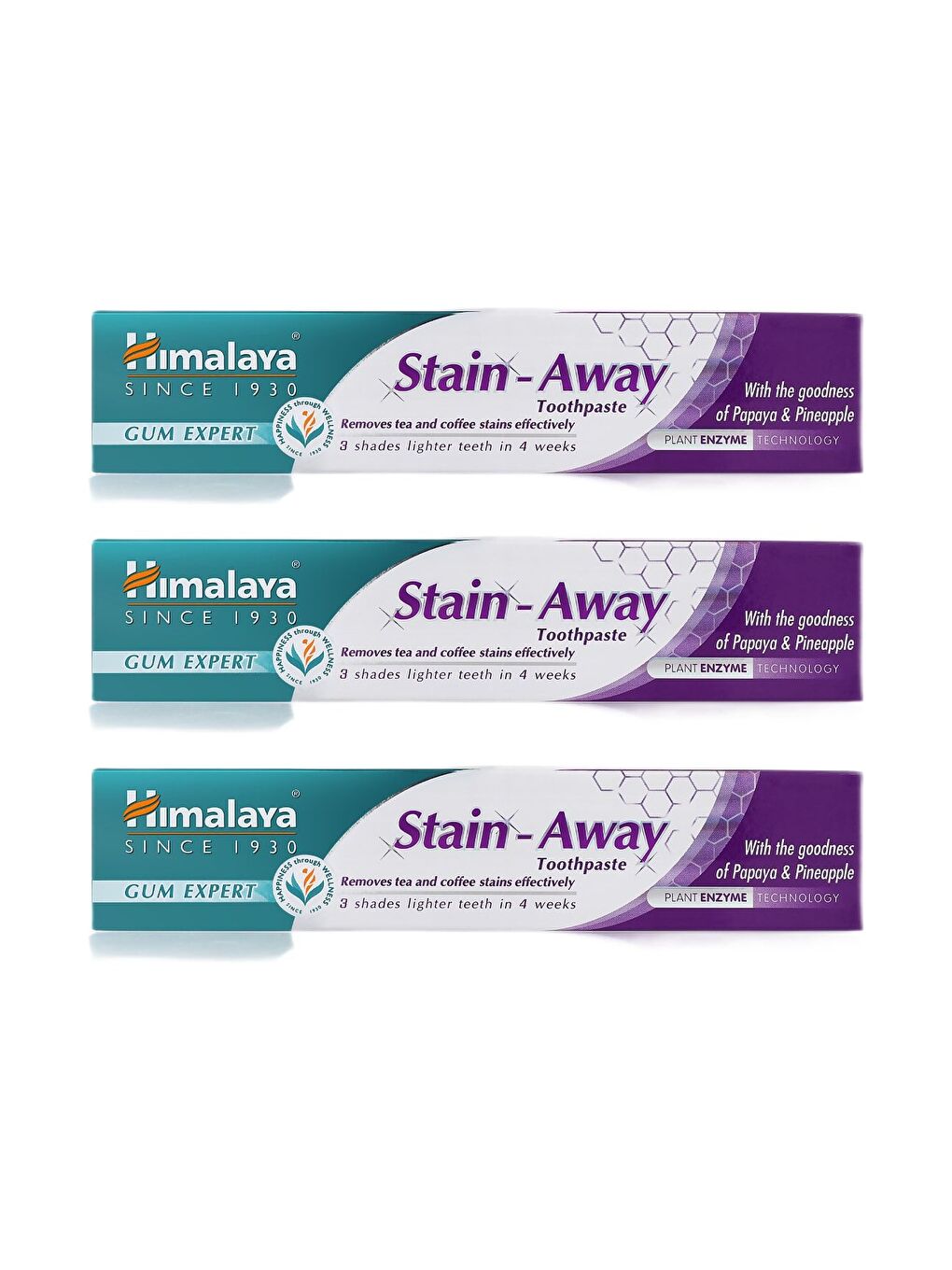 Stain Away Leke Karşıtı Diş Macunu, Bitkisel, Vejetaryen, Florürsüz, Parabensiz, 75 Ml 3 Adet-1