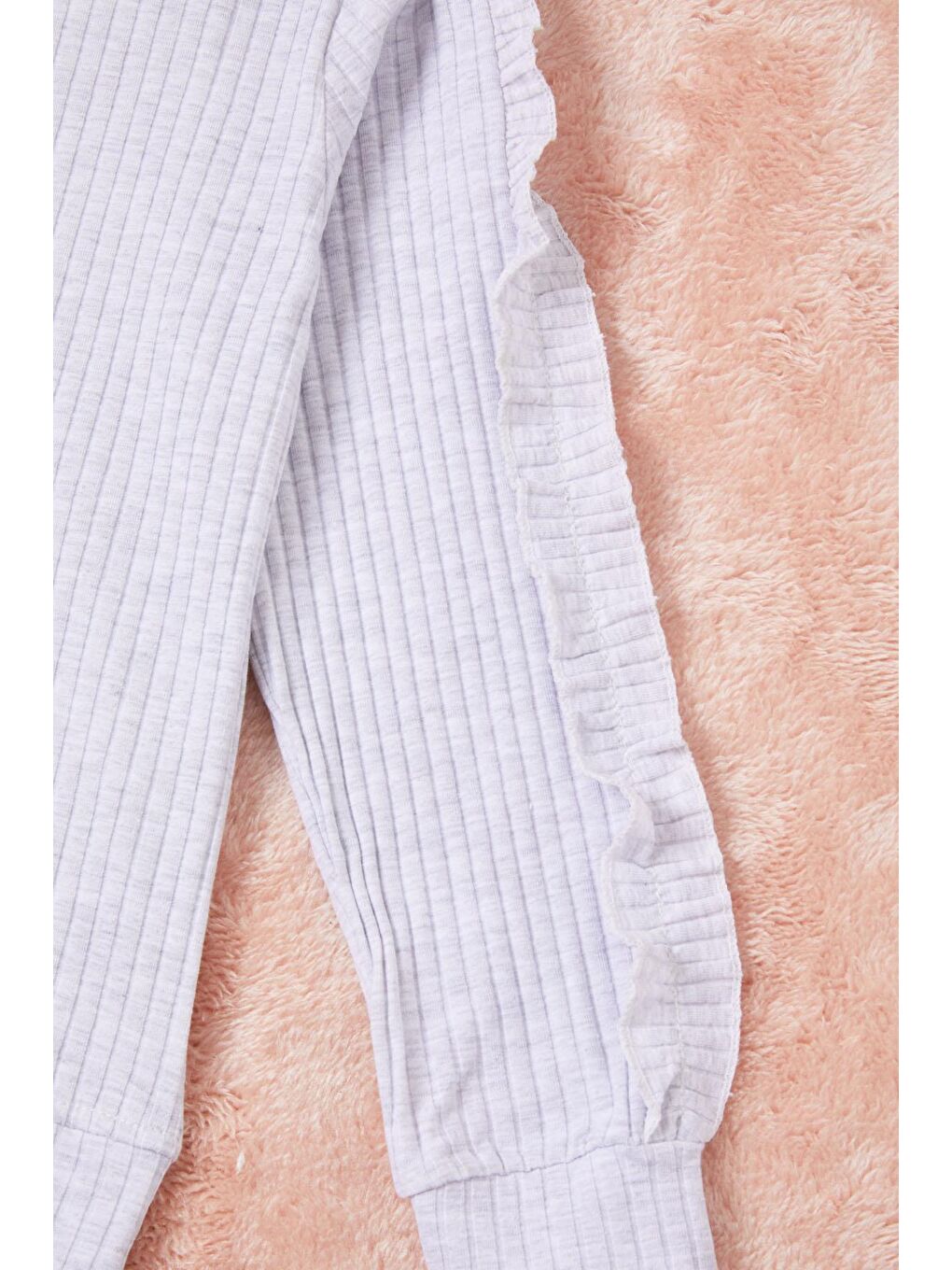 Gri Fırfırlı Kedi Nakışlı Kız Çocuk Badi 16579-4