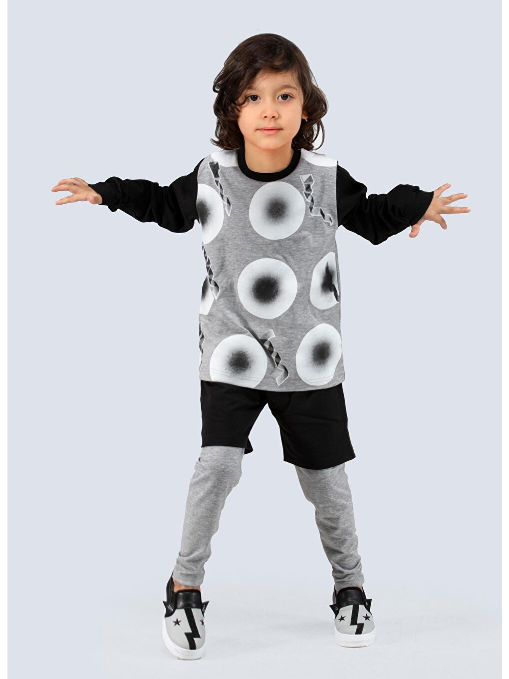 Gri Points 3lü Erkek Çocuk Takım
