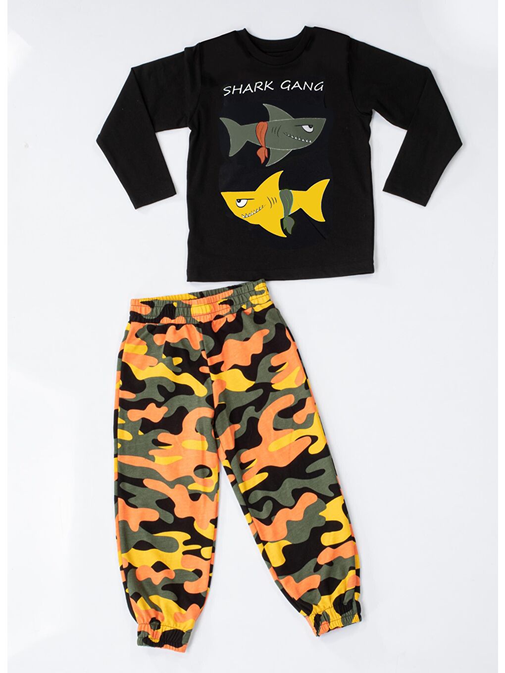 LupiaKids Siyah Shark Gang Pantolon Takım - 1