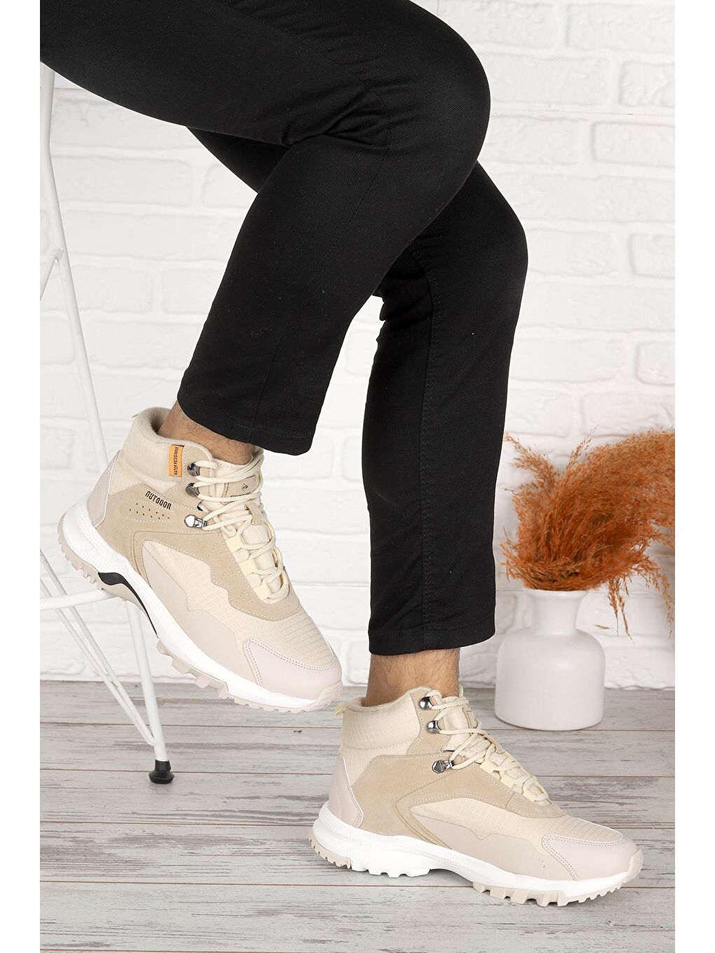 Bej 2025 Su Geçirmez Erkek Bot Ayakkabı-2