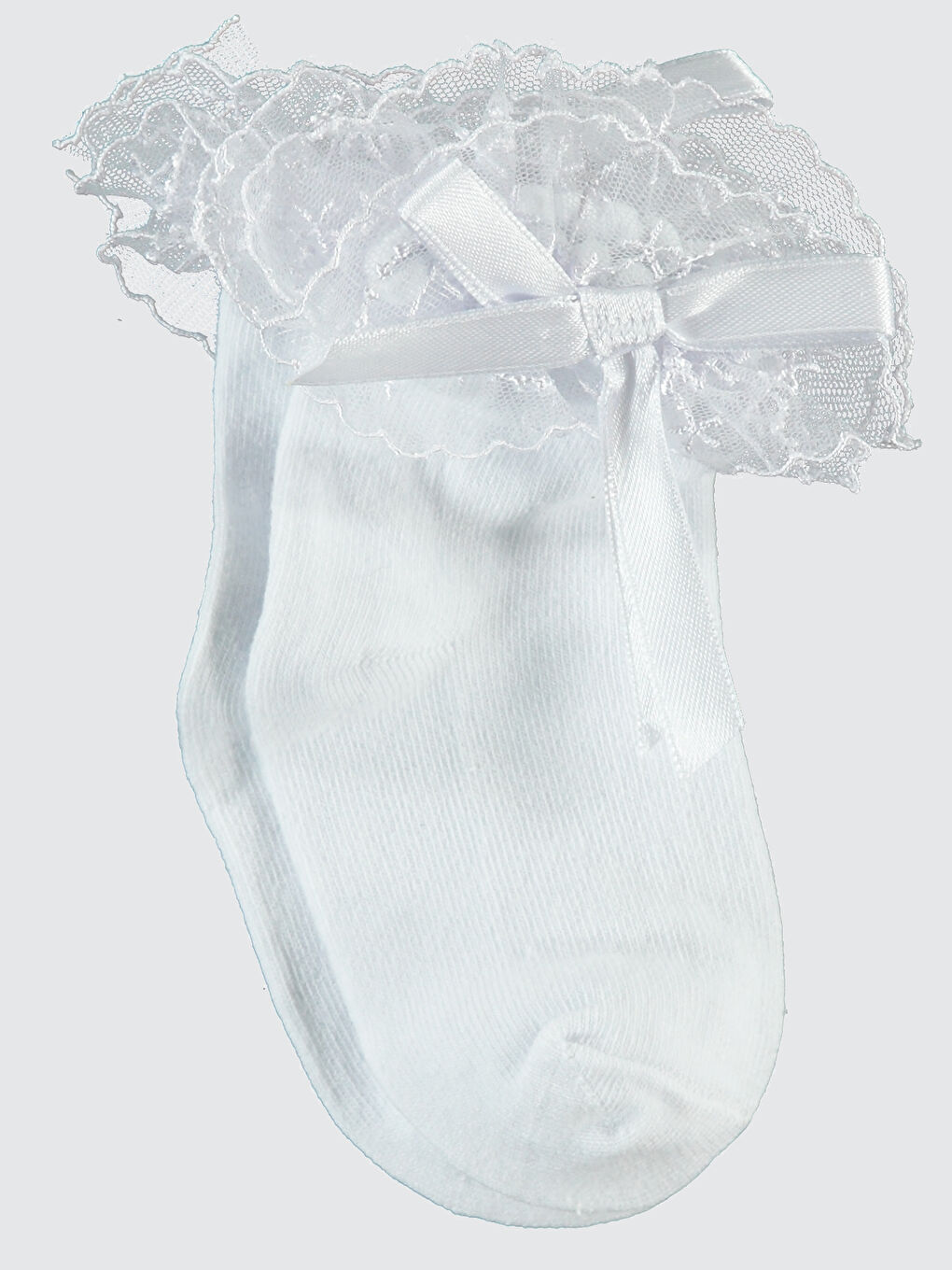 Gri Kız Çocuk Çorap 1-11 Yaş Beyaz