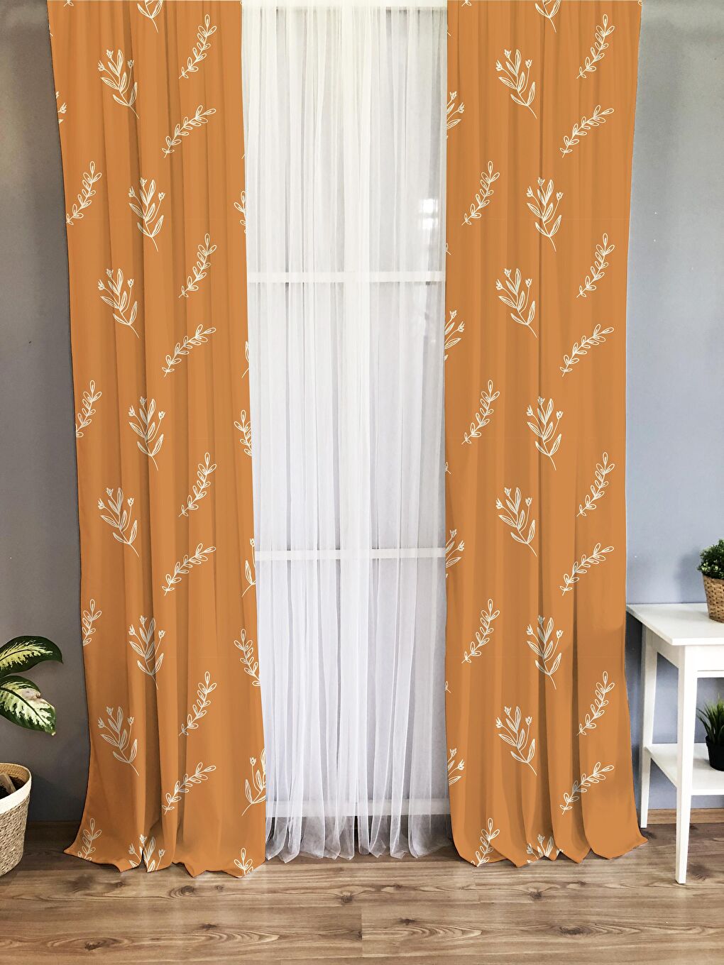 Karışık Başak Desenli Çocuk Ve Bebek Odası TEK KANAT Fon Perde