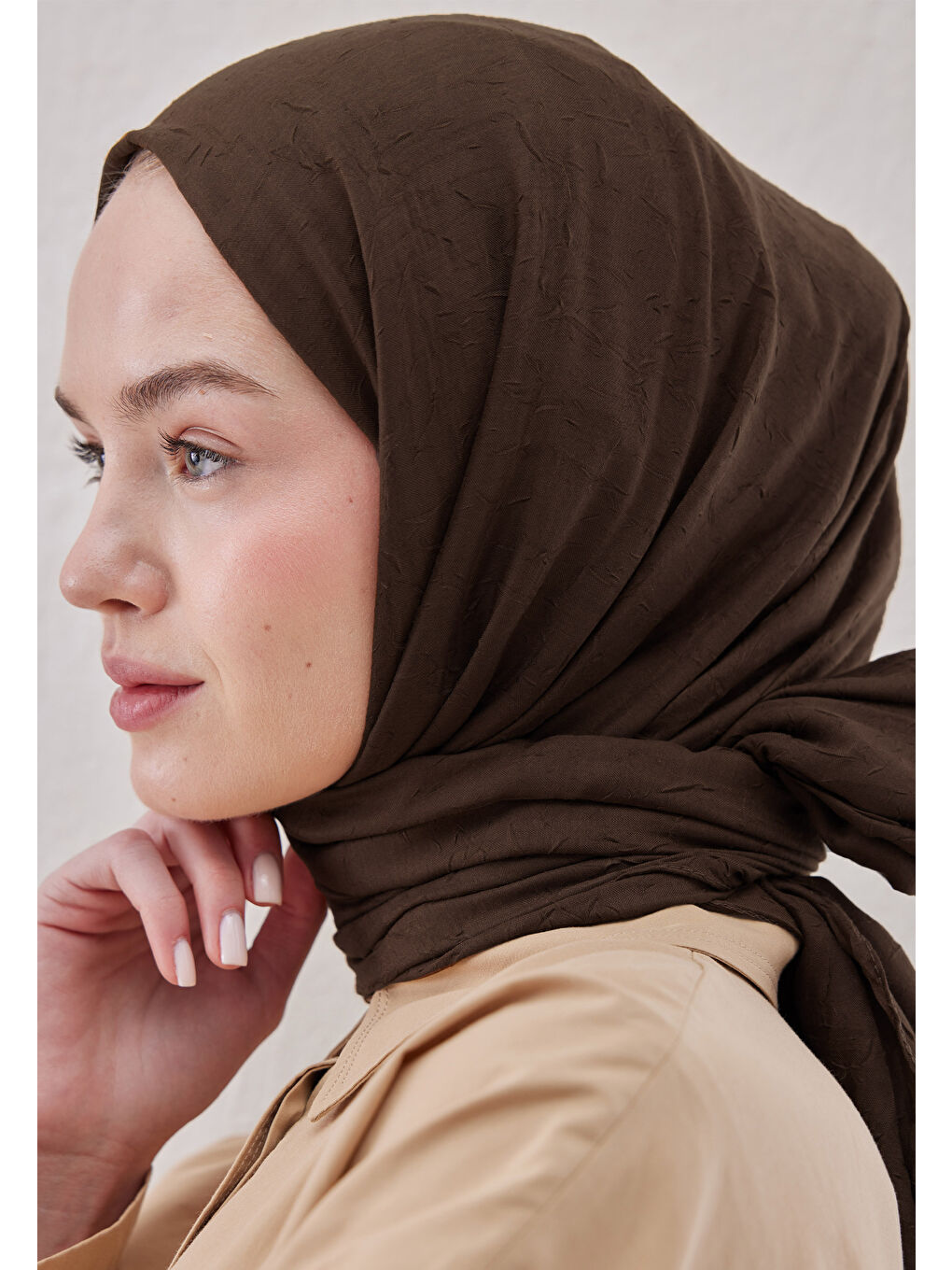 Kahverengi Bambu Şal Koyu Kahve-3