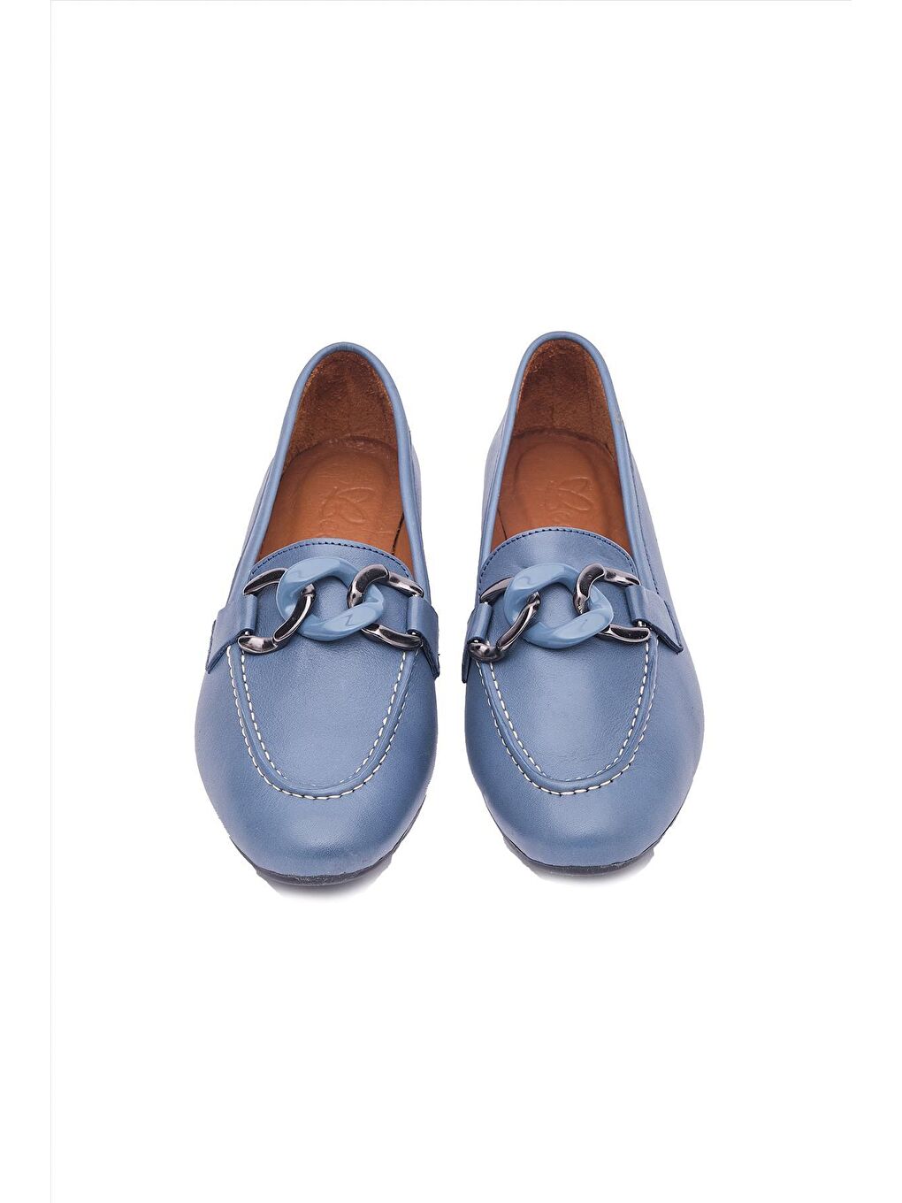 Mavi 142.100 Hakiki Deri Tokalı Günlük Babet Ayakkabı Kadın-3