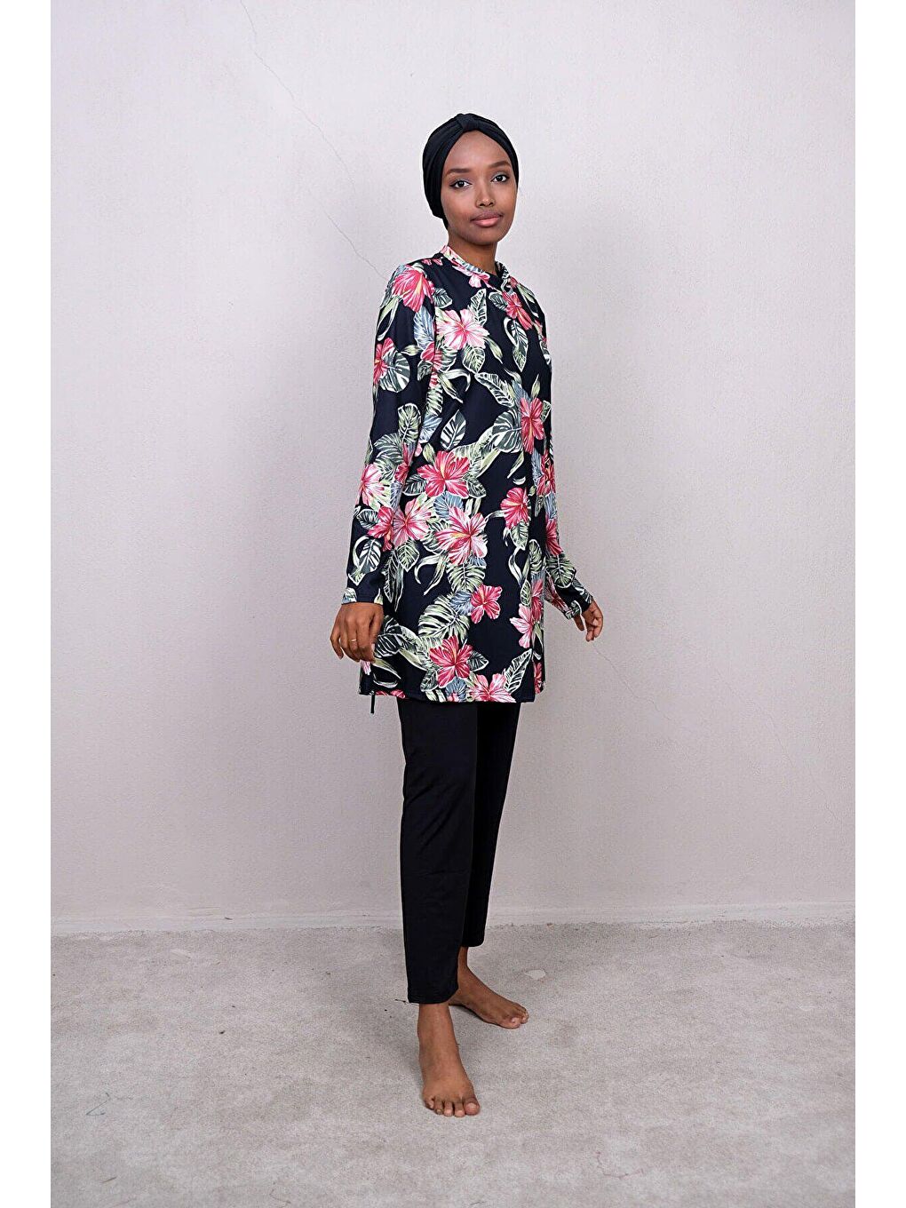 Siyah Tam Kapalı Tesettür Mayo M2241