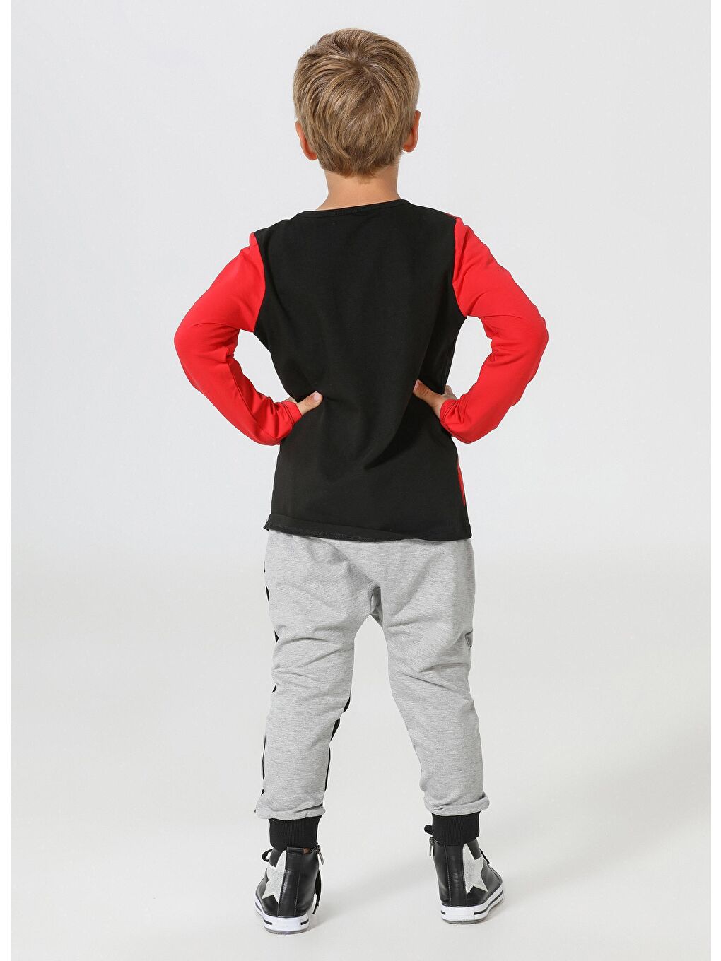 LupiaKids Siyah-Gri XO Harem Fit Pantolon Takım - 1