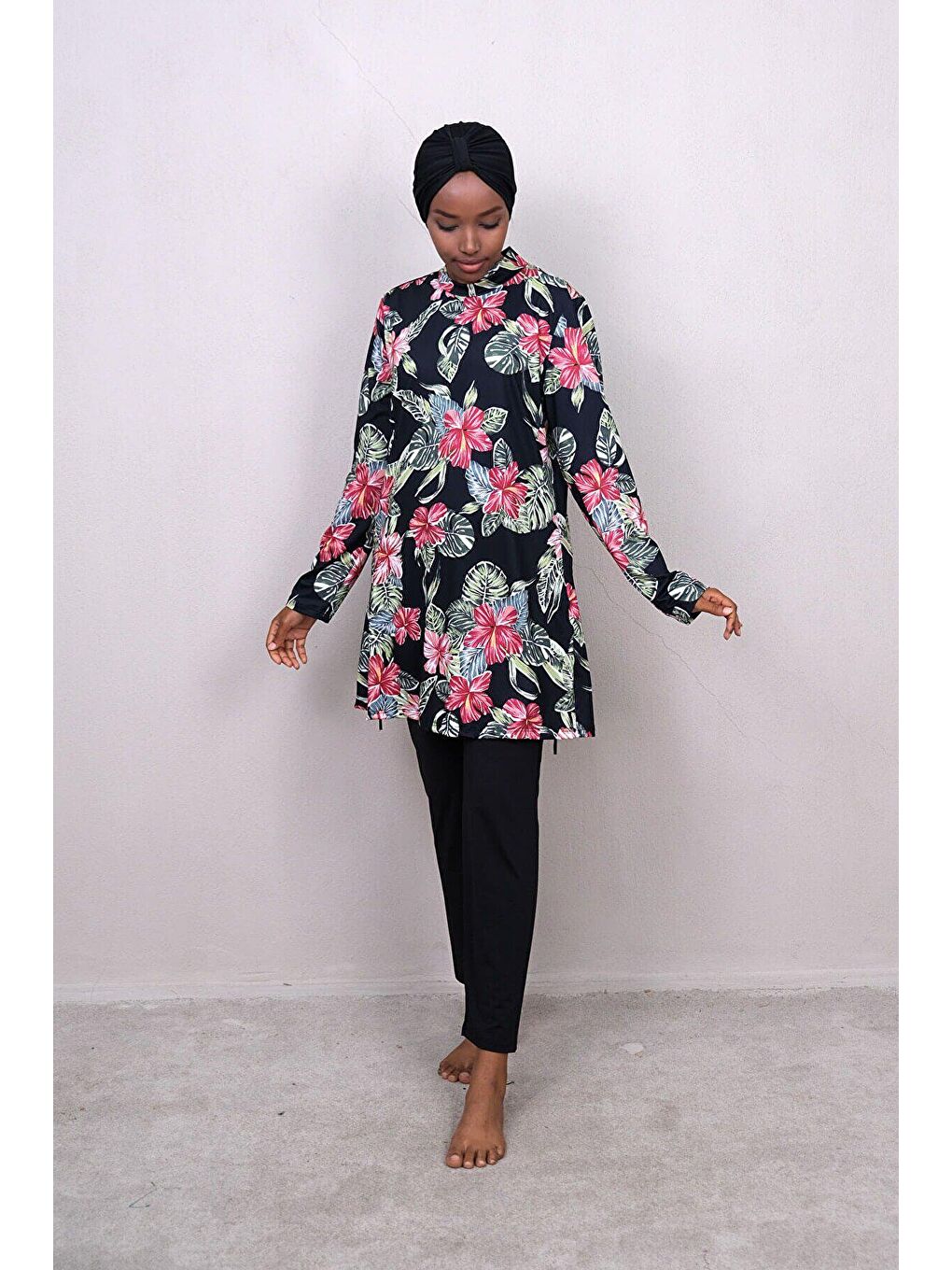 Siyah Tam Kapalı Tesettür Mayo M2241-3