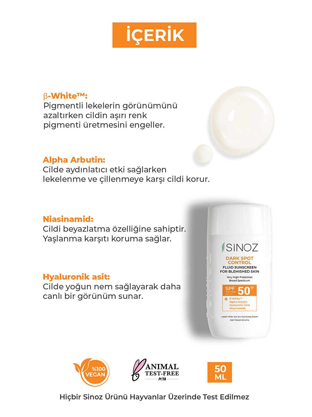 SPF50+ Koyu Cilt Lekelerine Etkili Sıvı Yüz Güneş Kremi-Yeni Nesil Filtreler-Hibrit Formül PA++++-2