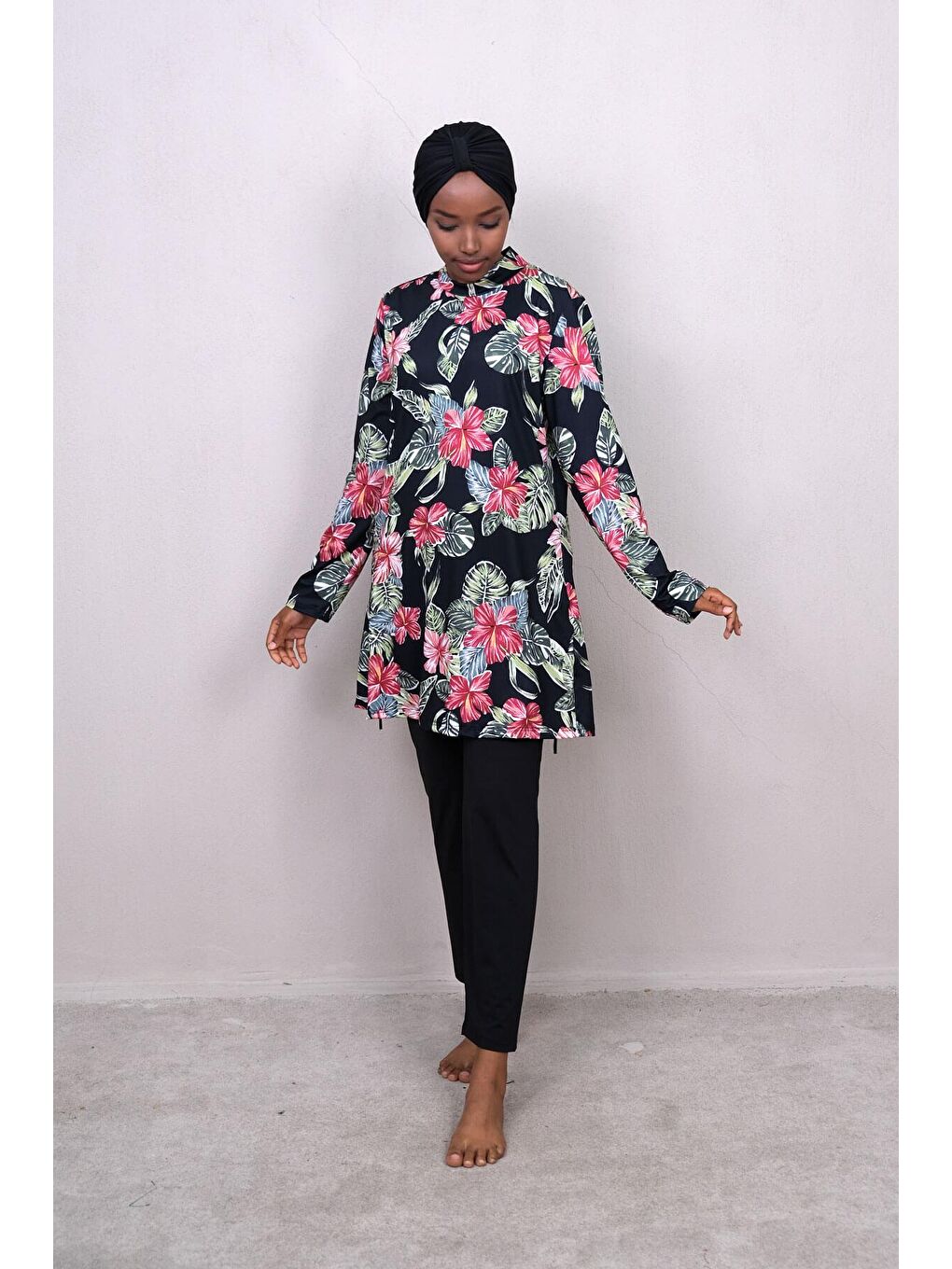 Siyah Tam Kapalı Tesettür Mayo M2241-4