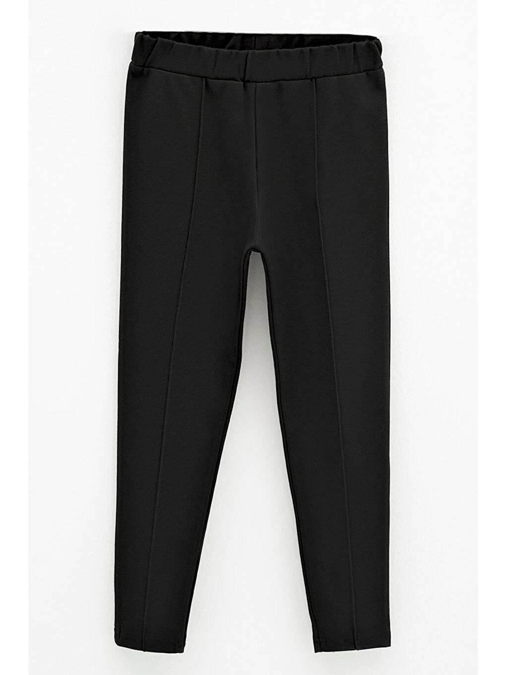 Siyah Önden Dikişli Esnek Tayt