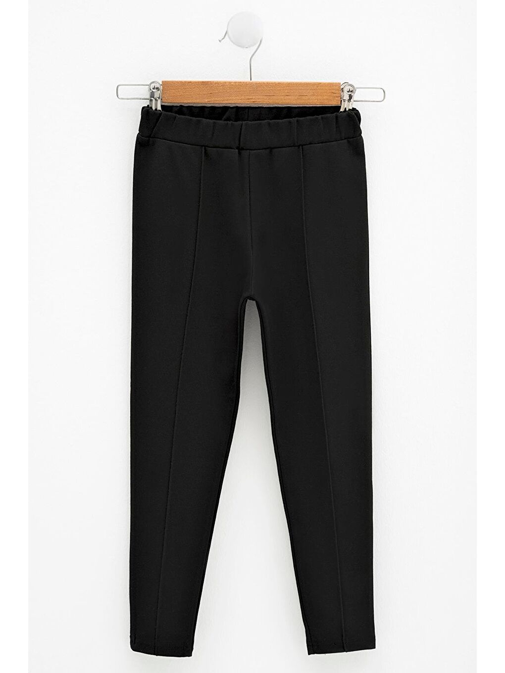 Siyah Önden Dikişli Esnek Tayt-1