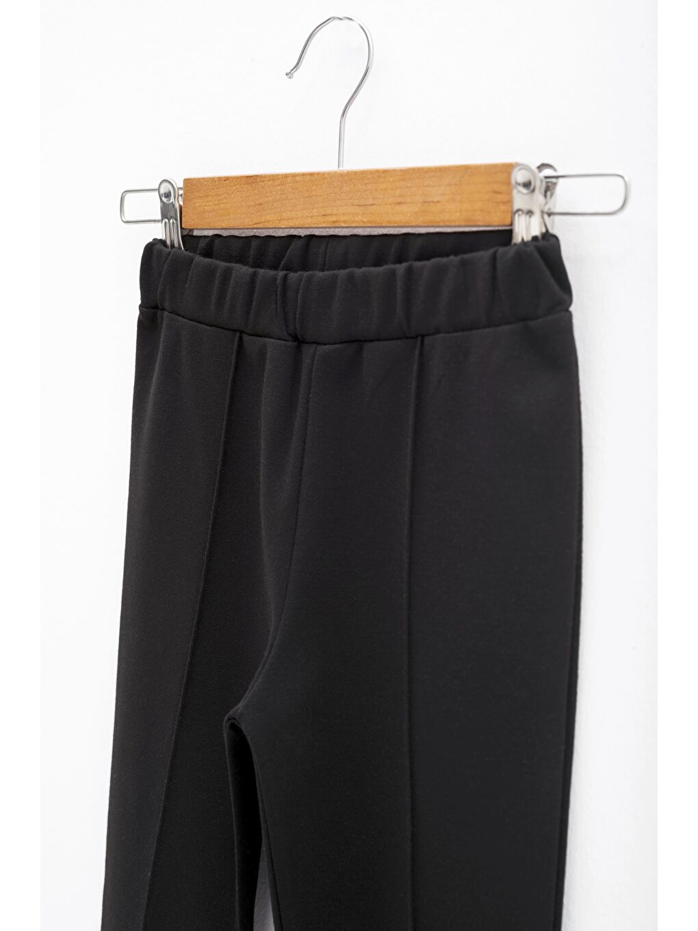 Siyah Önden Dikişli Esnek Tayt-2