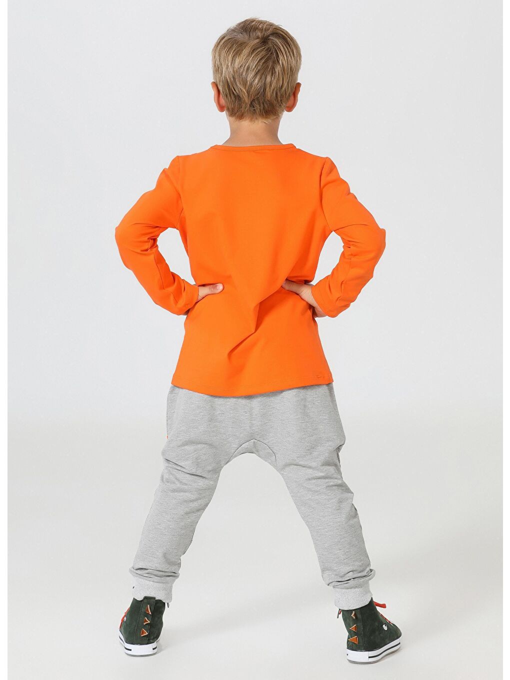 Gri Şimşek Harem Fit Pantolon + Tişört Takım-1