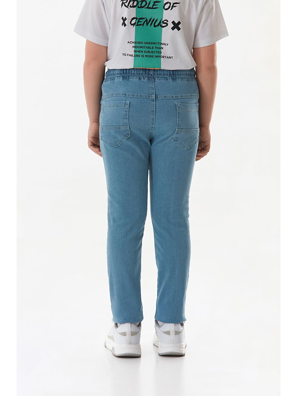 Mavi Beli Lastikli Erkek Çocuk Pantolon-1