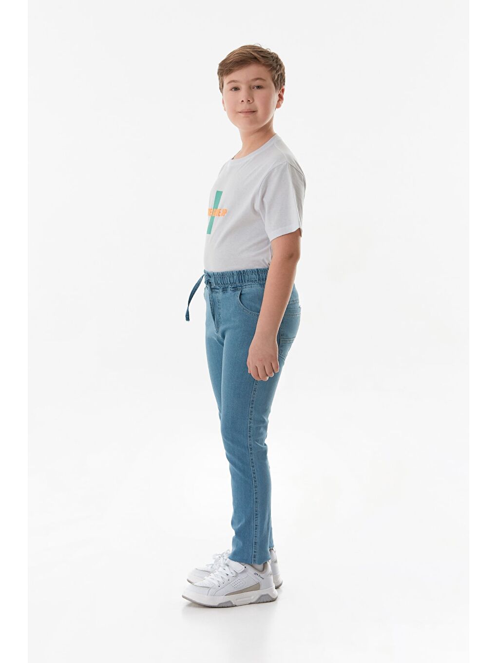 Mavi Beli Lastikli Erkek Çocuk Pantolon-3