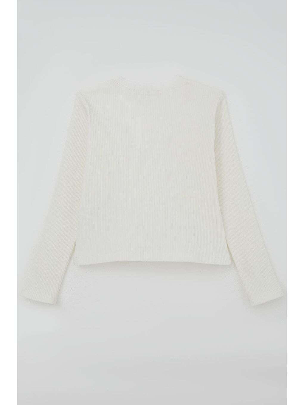 Kız Çocuk Uzun Kollu Tişört Kelebek Arma Detaylı Pullu İncili Ekru (8-14 Yaş)-3