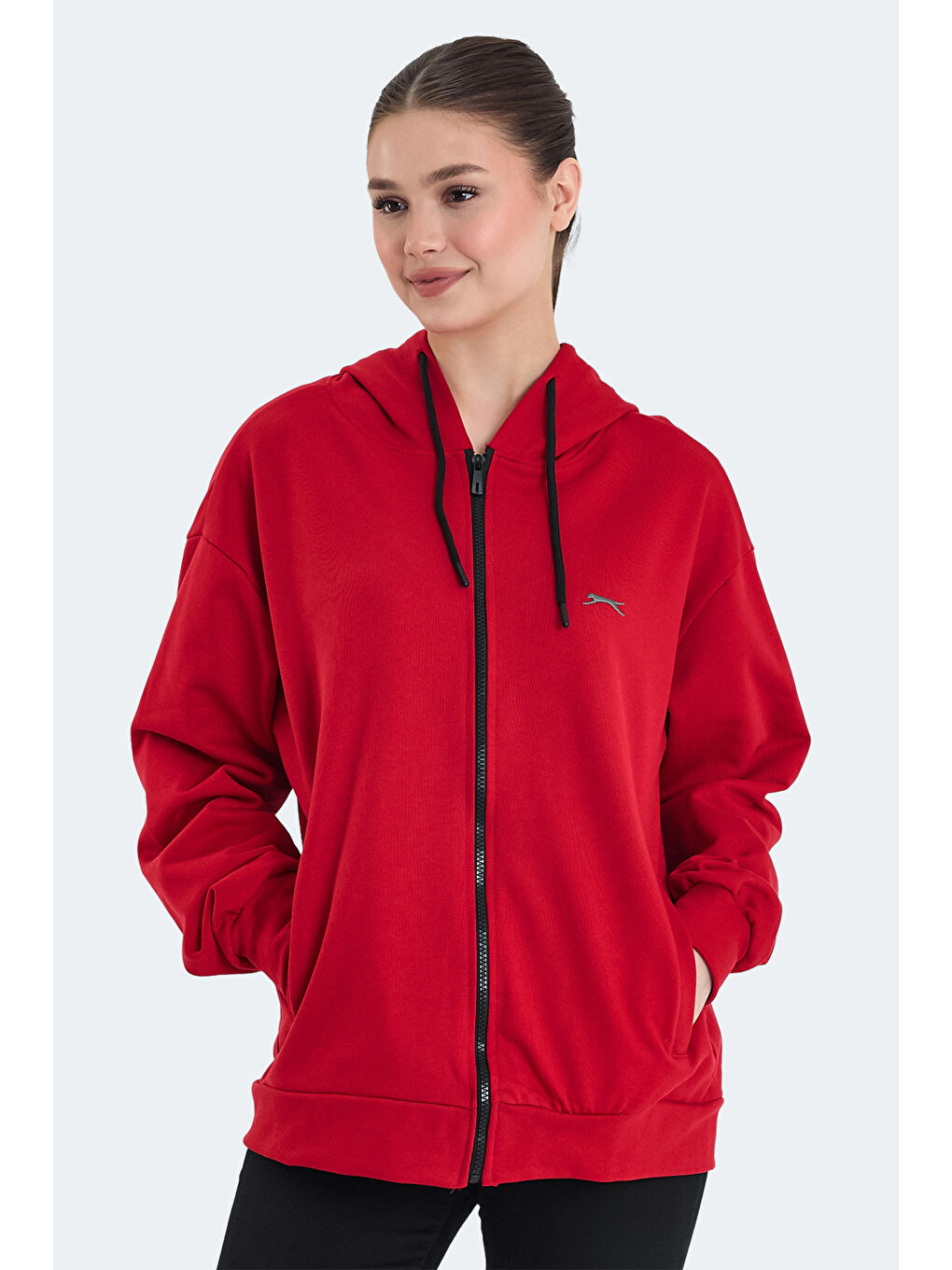 KATHLEENA IN Kadın Oversıze Kırmızı Sweatshırt-3