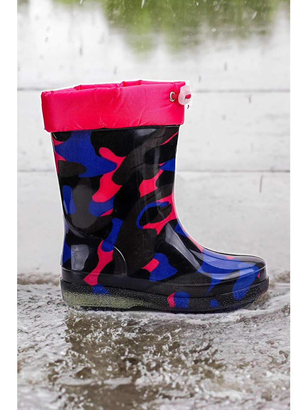 Lacivert Savana Su Geçirmez Kız Çocuk Yağmur Çizmesi