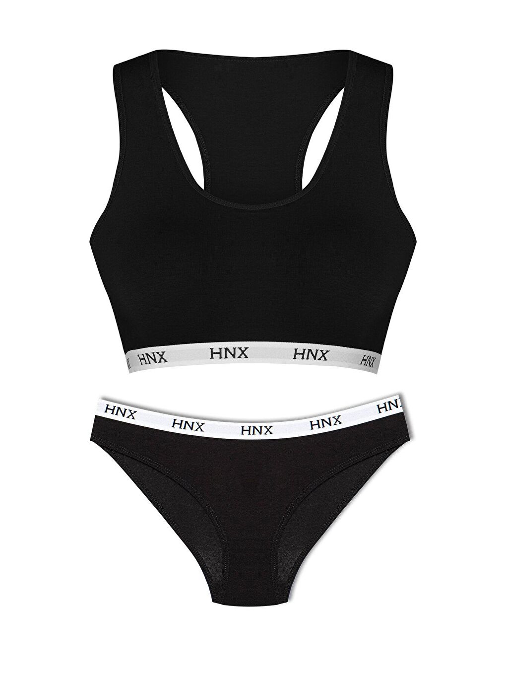 Siyah Pamuklu Büstiyer ve Külot Kadın İç Giyim Takım 2'li