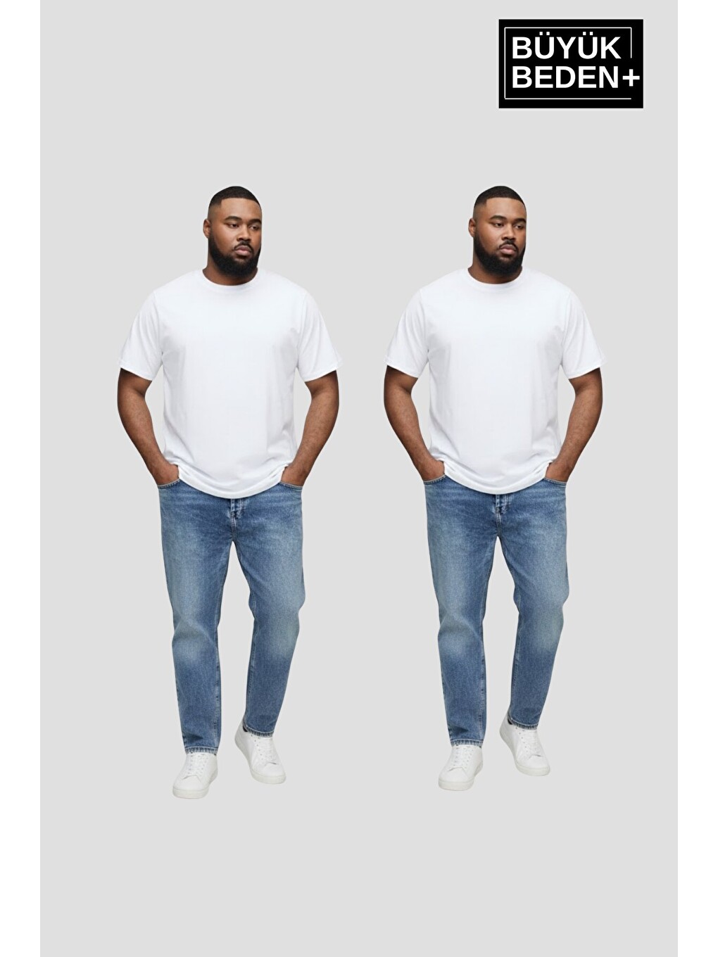 Kırmızı Büyük Beden Erkek Regular Kalıp Basic Bisiklet Yaka 2'li Tişört Seti 3xl-6xl Spr26bts510+2