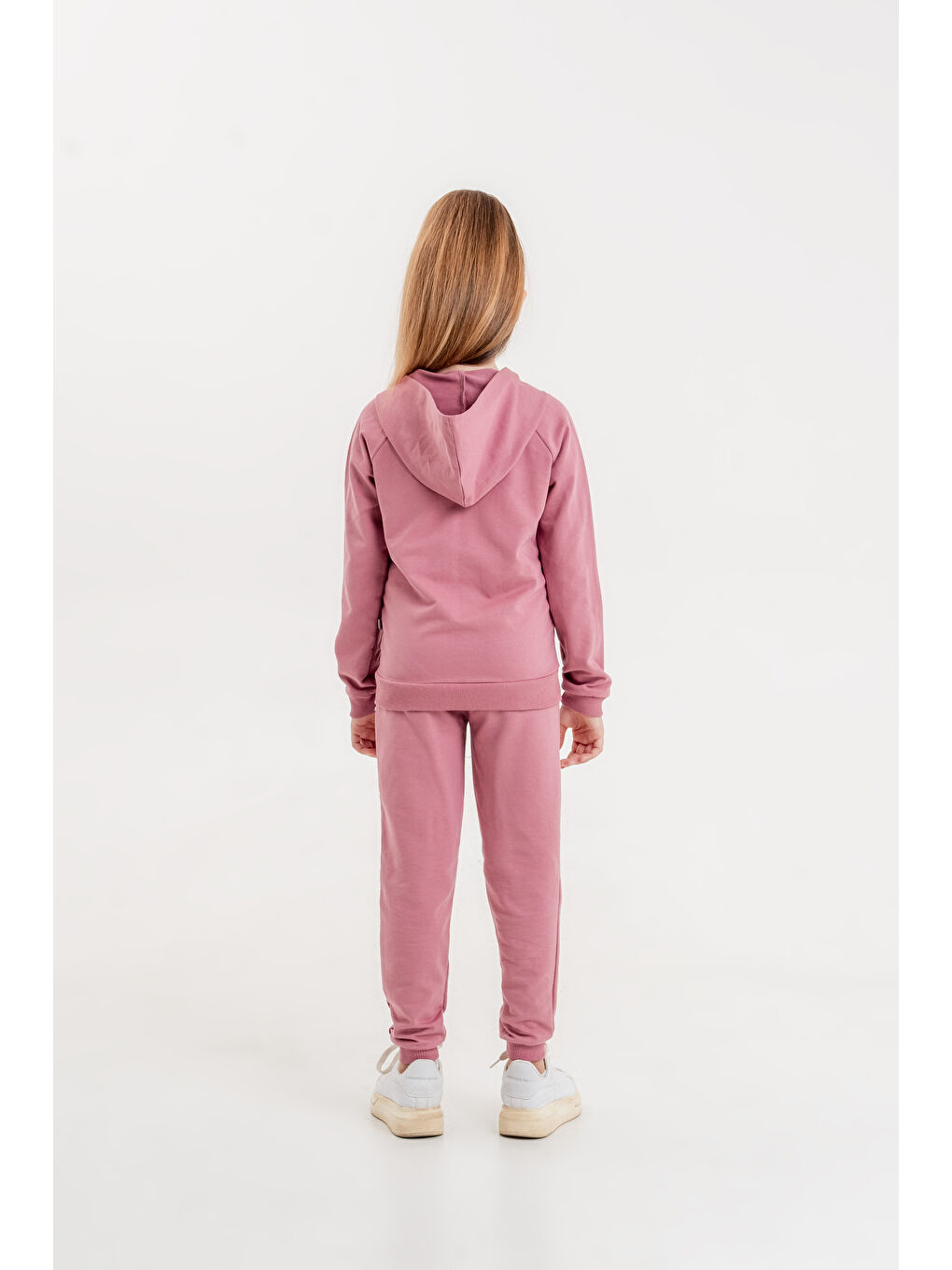 Pembe Basic Kız Çocuk Spor Fermuarlı Eşofman Takımı-4