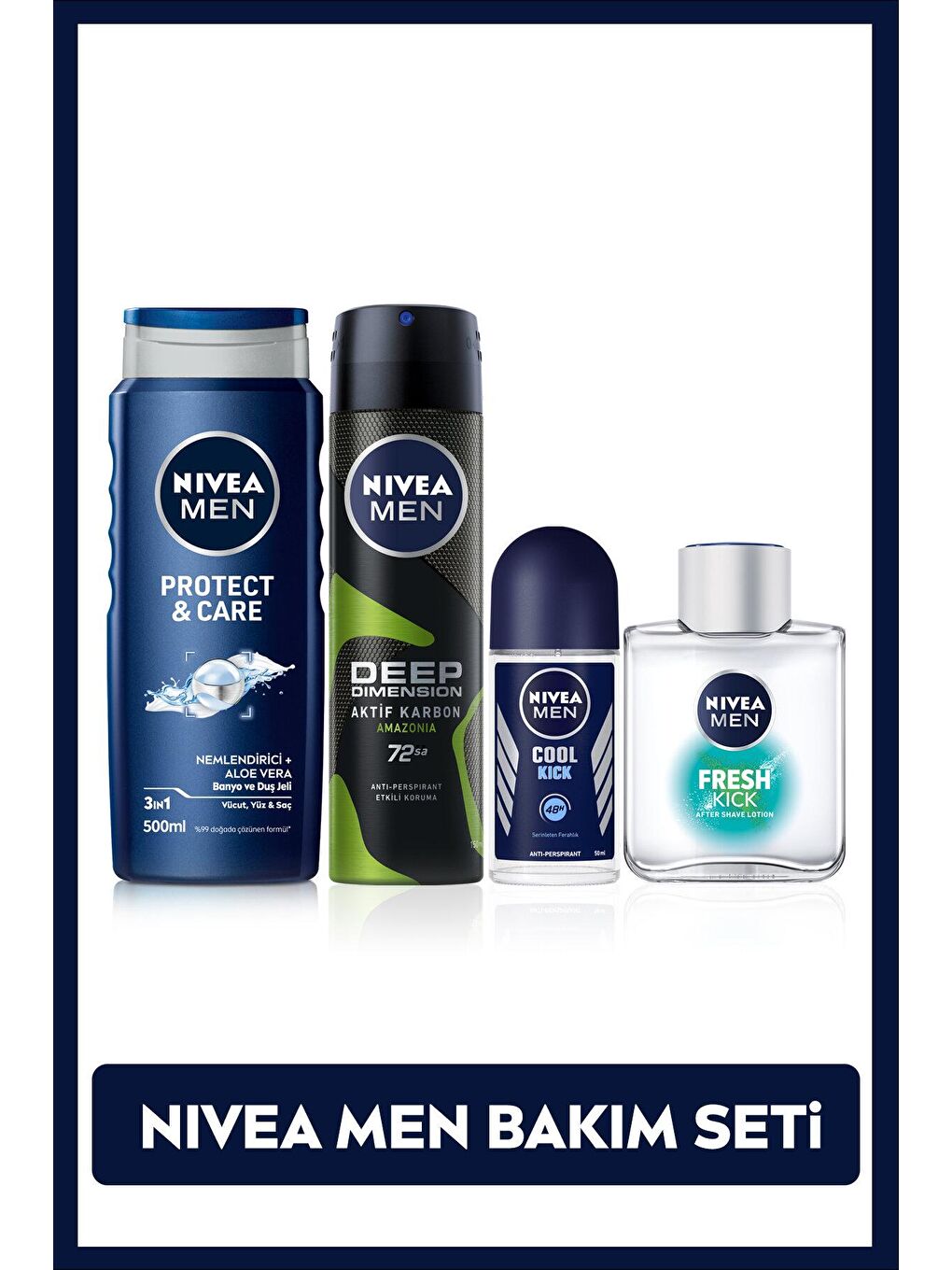 NIVEA Şeffaf MEN Sprey Deodorant 150ml,Roll on Deodorant,Duş Jeli,Tıraş Sonrası Losyon