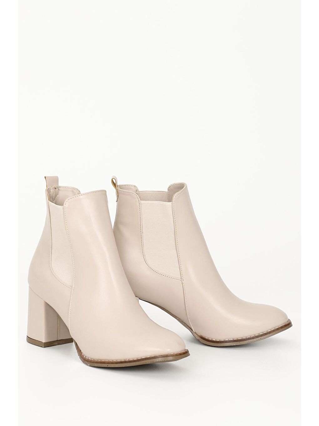 Bej BEJ  Kalın Topuklu Chelsea Kadın Günlük Bot 35404