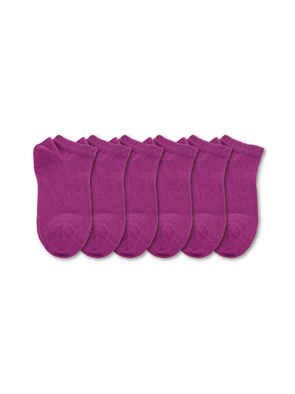 6'lı Kadın Düz Patik Çorap Mürdüm