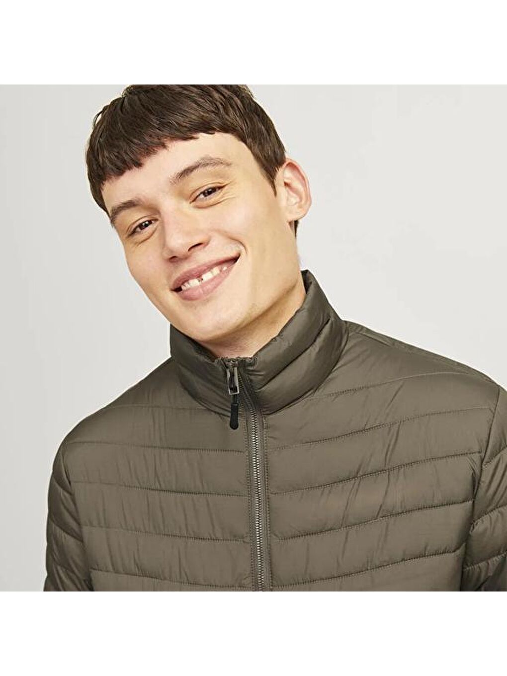 Jack&Jones State Packable Puffer Colar Erkek Haki Dik Yaka Ceket-2
