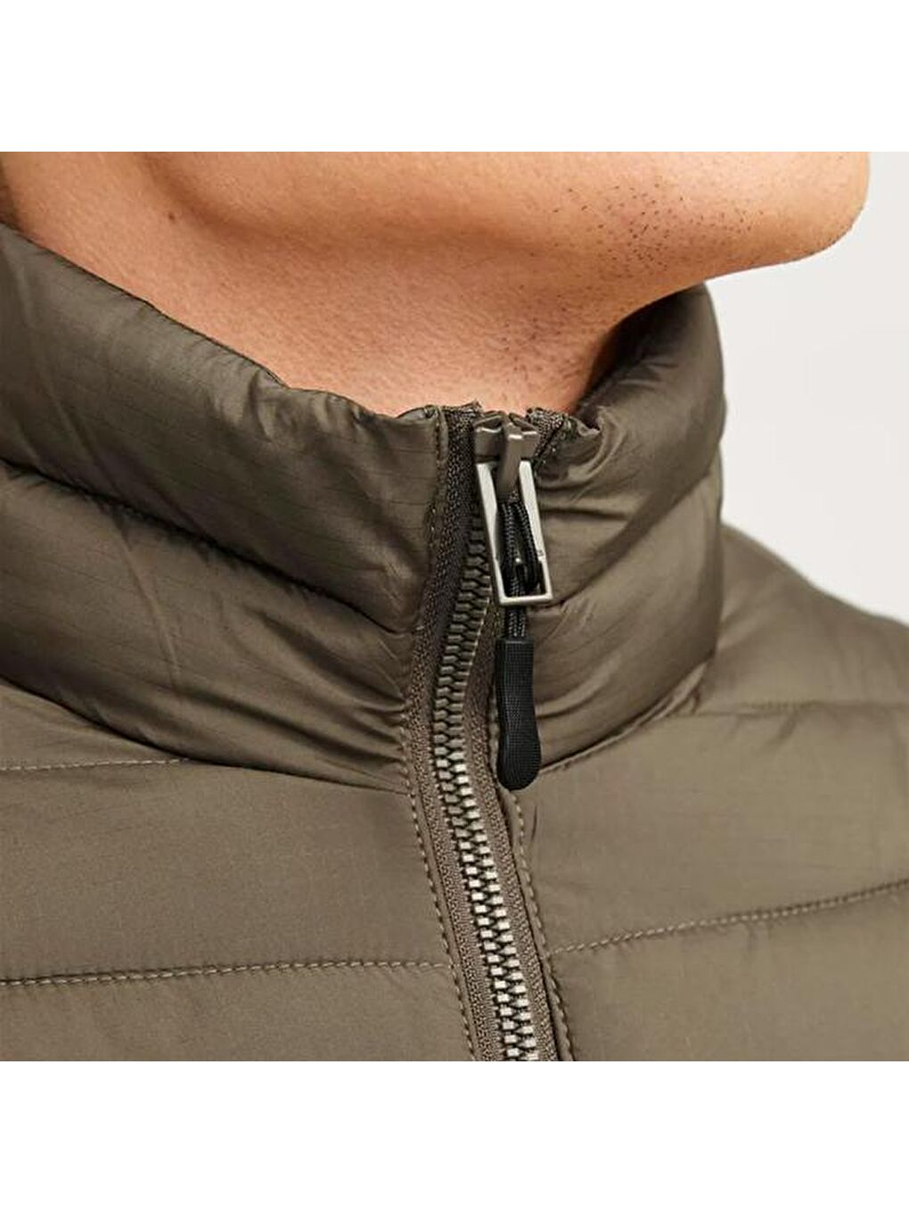 Jack&Jones State Packable Puffer Colar Erkek Haki Dik Yaka Ceket-4