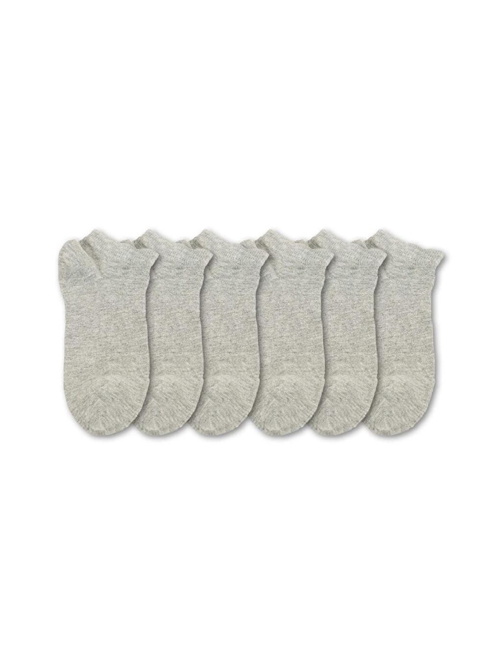 6'lı Kadın Düz Patik Çorap Gri