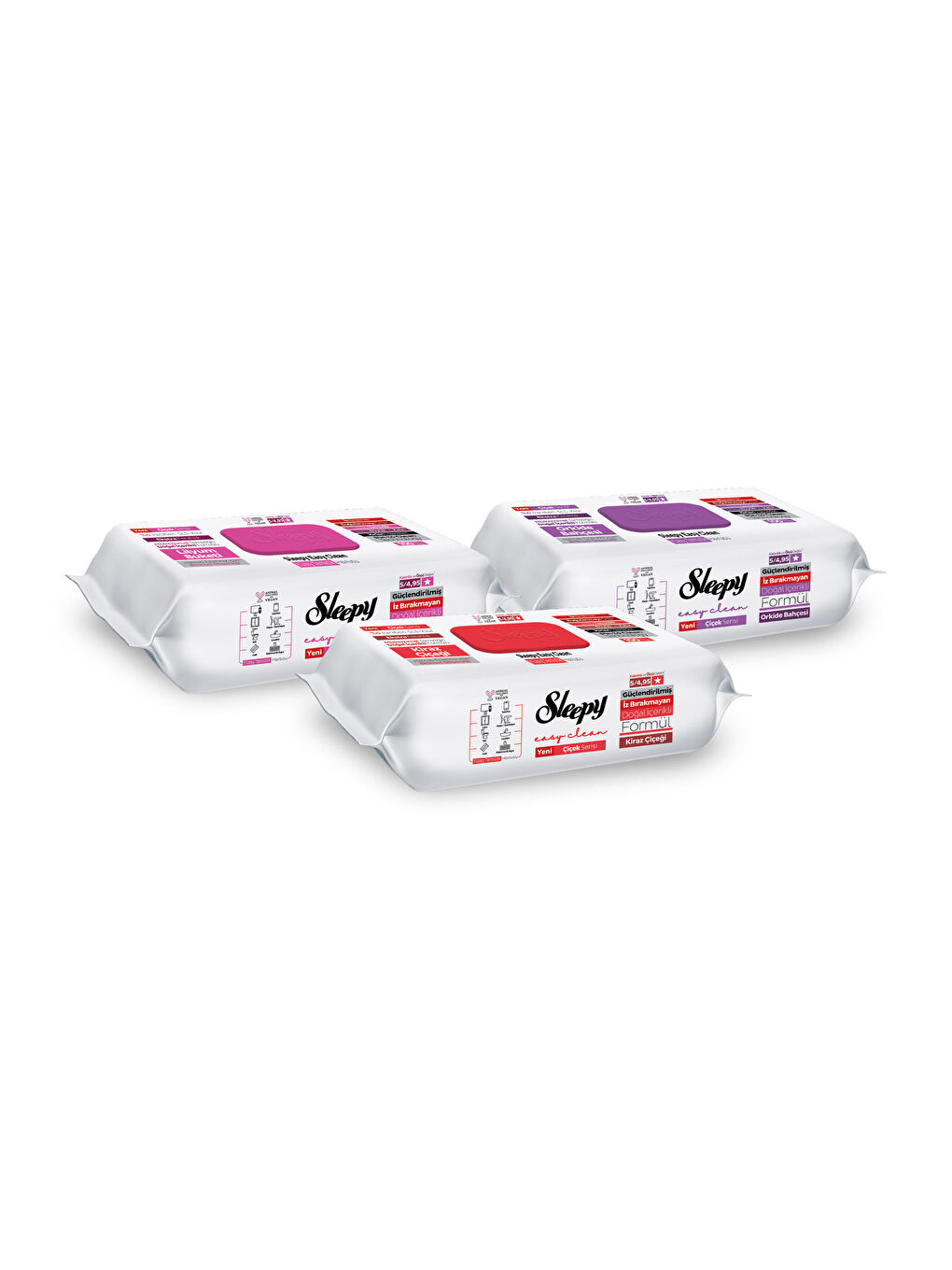 Easy Clean Lilyum+ Orkide+ Kiraz Çiçeği Yüzey Temizlik Havlusu Mendili 3x100 (300 Yaprak)-1