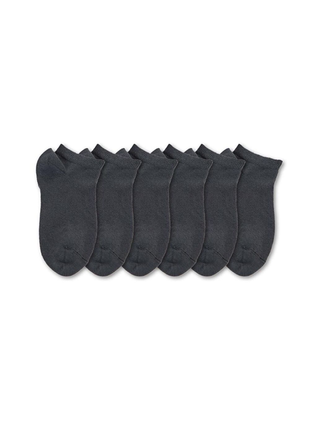 Gri 6'lı Kadın Düz Patik Çorap Füme