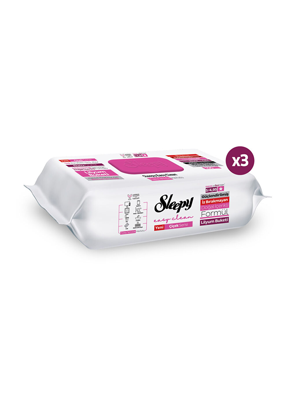 Easy Clean Lilyum Buketi Yüzey Temizlik Havlusu Mendili 3x100 (300 Yaprak)-1