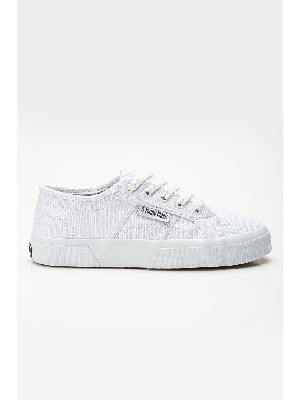 Kadın Beyaz Rahat Kalıp Krep Taban Bağcıklı Keten Günlük Ayakkabı-2