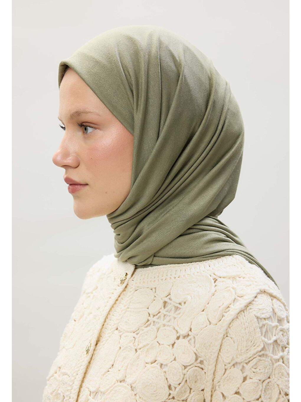 Soft Yeşil Penye Şal-2