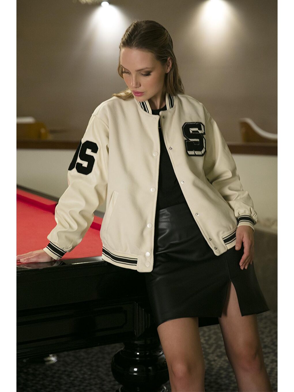 Lela Bej Oversize Kolej Yaka Cepli Bomber Mont 42190903 - 1