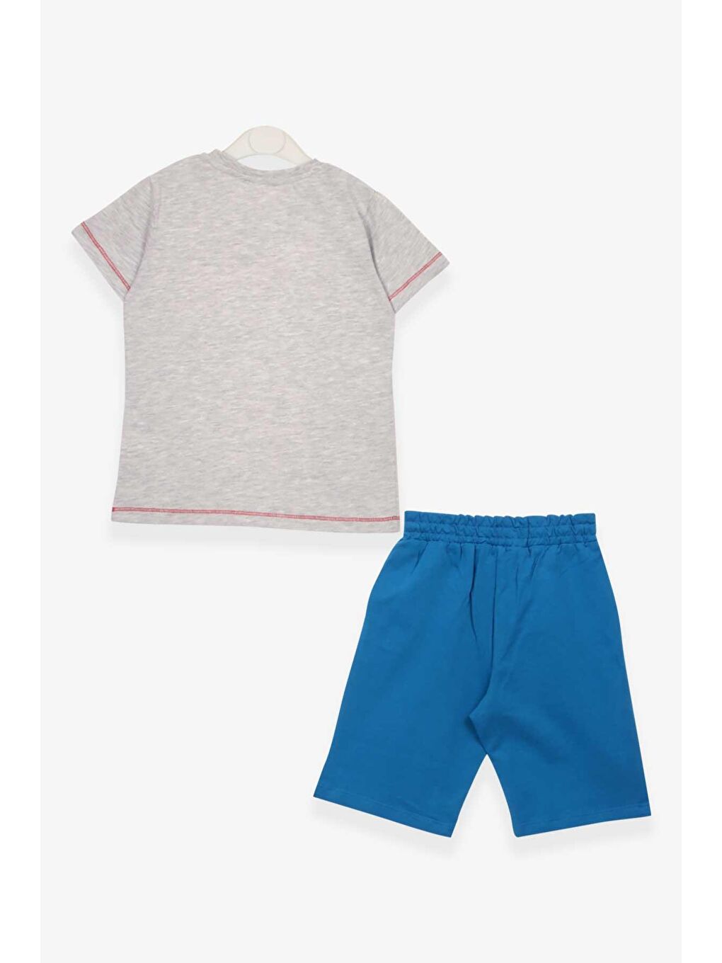 Bej Erkek Çocuk Şortlu Takım Köpek Balığı Baskılı Açık Gri Melanj (1.5-4 Yaş)-1