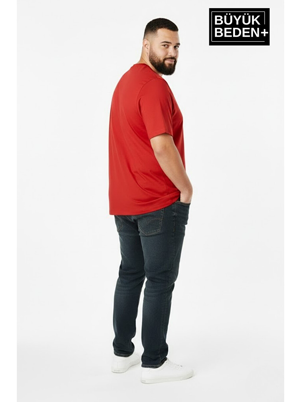 Kırmızı Büyük Beden Erkek Basic Tişört – Pamuklu Düz Tişört 3xl-6xl Spr26bts10-1