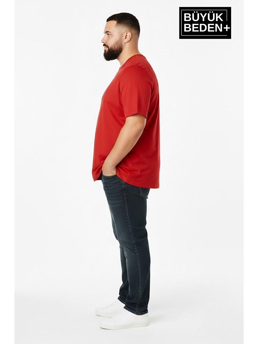 Kırmızı Büyük Beden Erkek Basic Tişört – Pamuklu Düz Tişört 3xl-6xl Spr26bts10-2