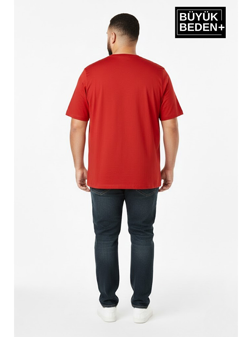 Kırmızı Büyük Beden Erkek Basic Tişört – Pamuklu Düz Tişört 3xl-6xl Spr26bts10-3