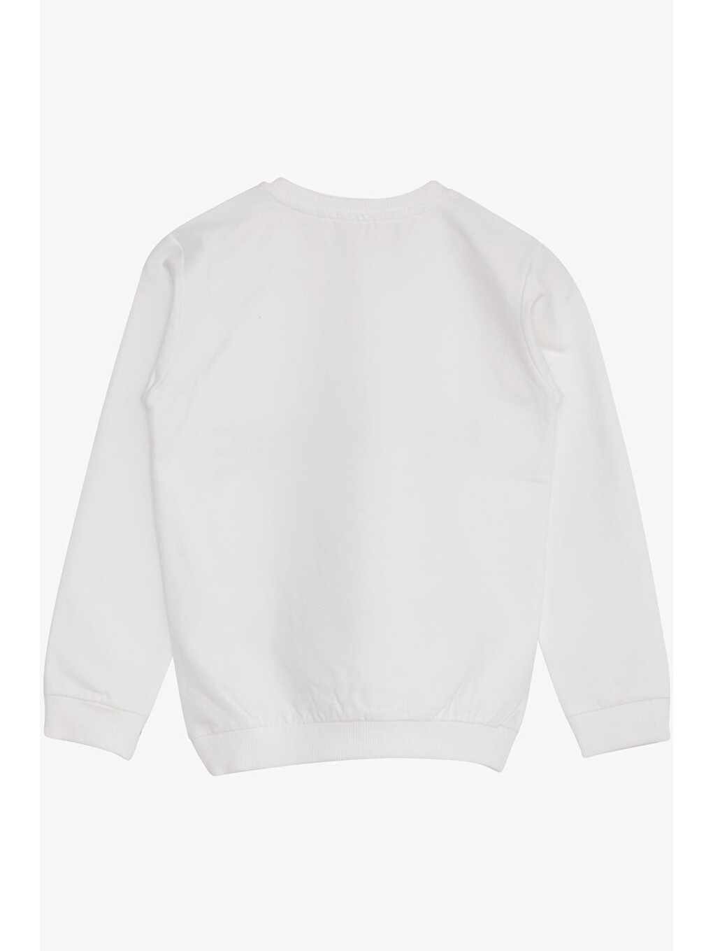 Kız Çocuk Sweatshirt Yazı Baskılı Pullu Ekru (8-14 Yaş)-1